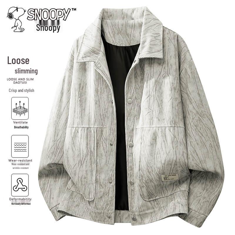 SNOOPY Men s American Style Loose Fit Lapel Jacket L