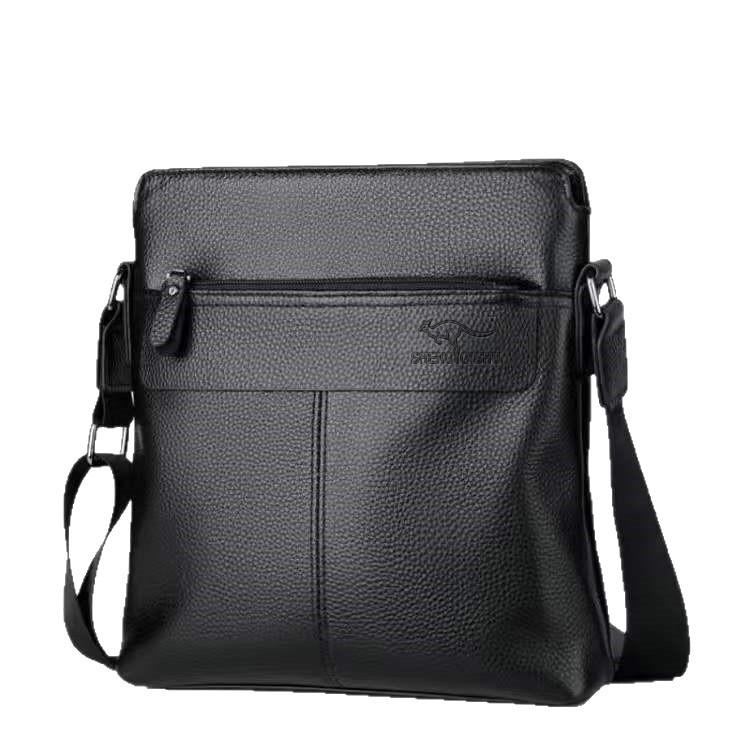 High End Shoulder Bag Men's Leather Casual Top Layer Cowhide Men's Bag Vertical Small Backpack Soft Leather Crossbody Bag