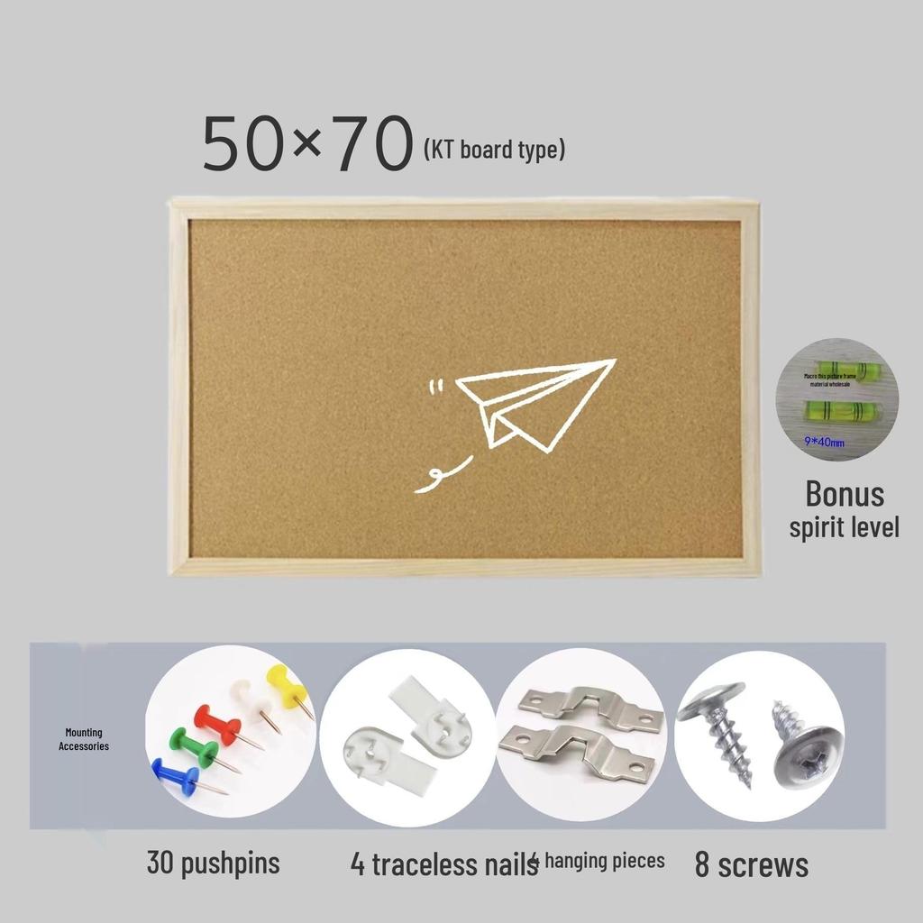 Pine Wood Frame Cork Bulletin Board for Photo Display and Kindergarten Decor