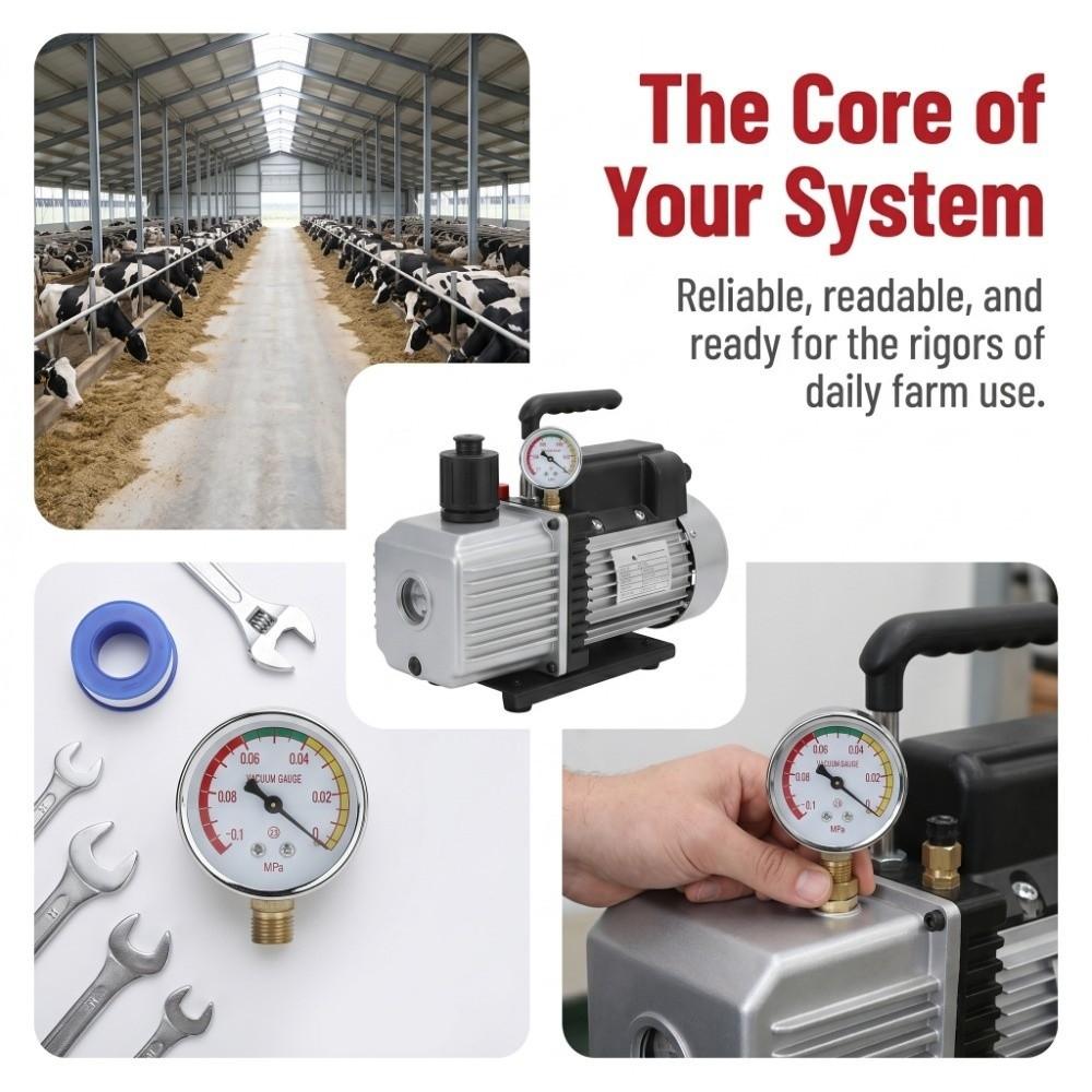 G1/4 Male Thread Milking Machine Gauge Durable Milking Machine Accessory Livestock Supplies