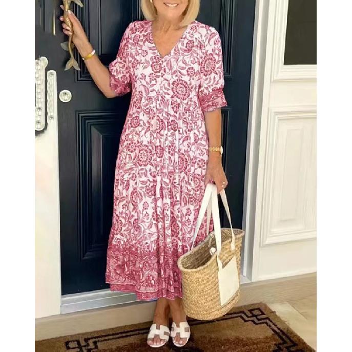 New Women'S Clothing Daily Temperament Elegant Casual Pure Desire Sexy Printed Jumpsuit Long Skirt Light Dress High-End Party Dress