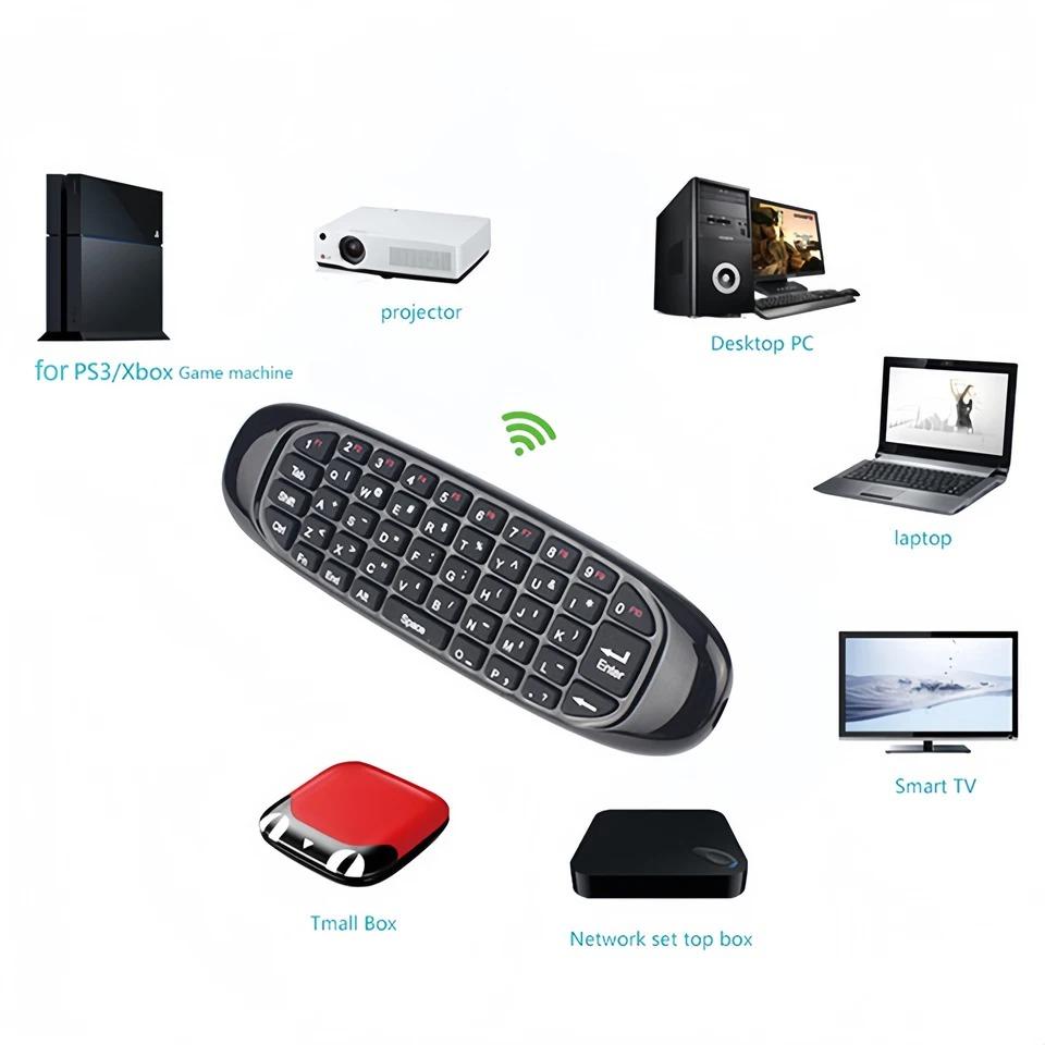 Klawiatura bezprzewodowa 2.4G Klawiatura mysz latająca Klawiatura mini z uczeniem IR dla PC Projektor TV BOX Laptop