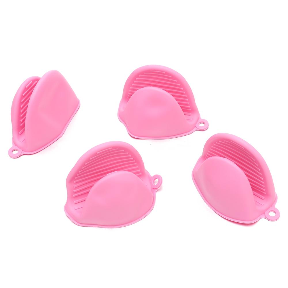 4 pcs 4'' Rubber Mini Oven Gloves Silicone Short Pinch Grips for Cooking Baking