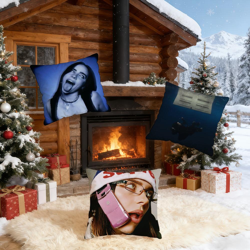 Singer B-Billie E-Eilish-ES Cushion Cover Home Bedding Sofa Living Room Pillowcase Simple Soft Skin Cushion Cover Party Gift