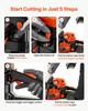 VEVOR Gas Powered Chainsaw 508 & 558.8 mm 62CC 2.7kW 2 Stroke Engine Saw, for Wood Cutting, Tree Trimming & Land Clearing