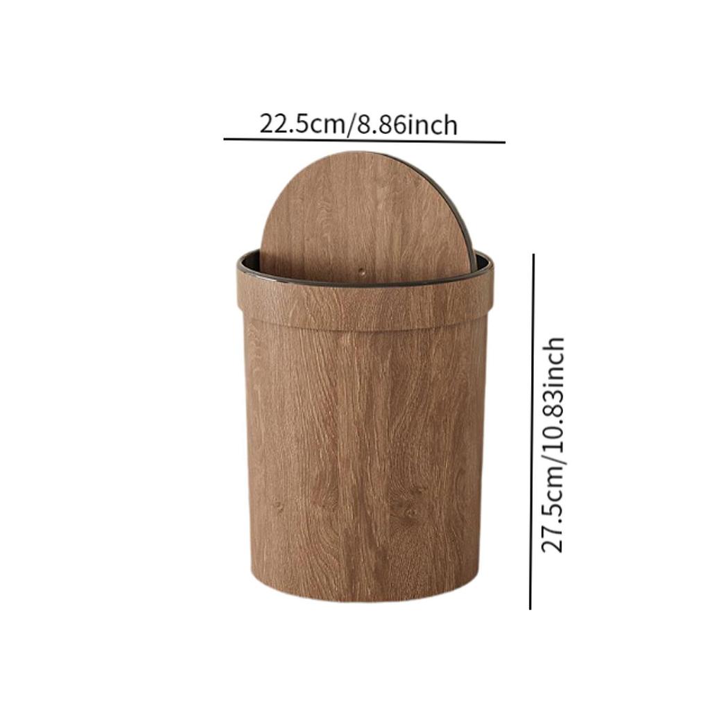 Trash Can Rubbish Bucket Round Trash Container High Capacity Storage Bin