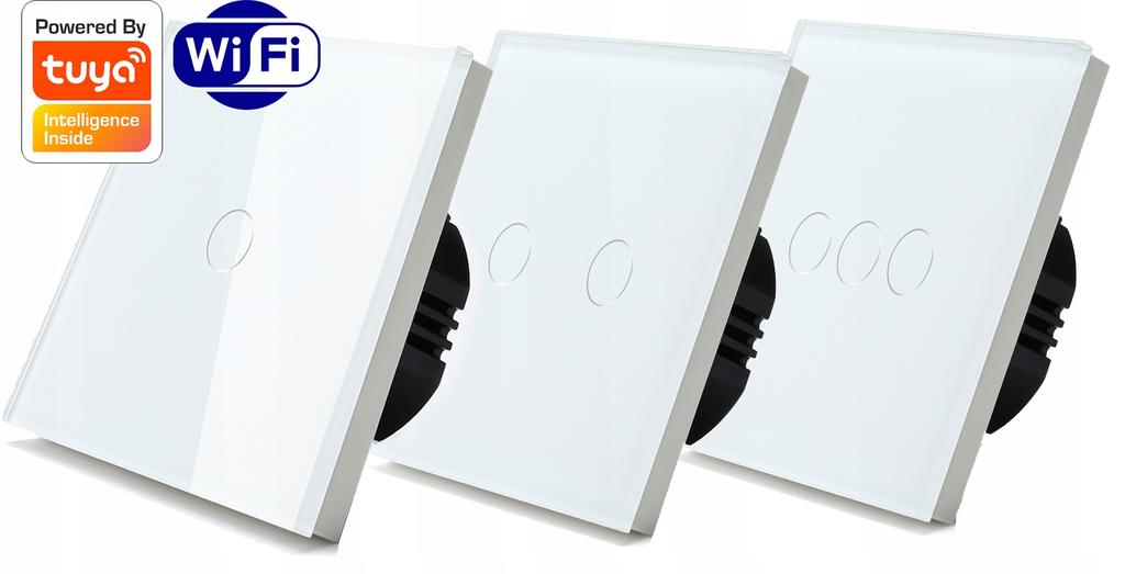 TUYA WiFi Touch Switch 3-circuit White #with N/without N