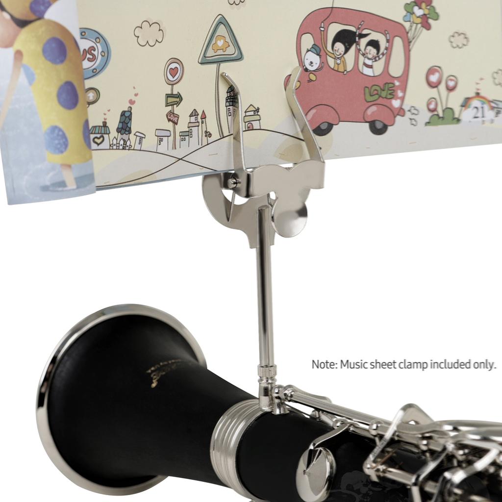 Trumpet Marching Lyre Portable Music Stand Music Sheet Clip Iron Clamp On Holder with Rubber Pad