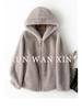 2024 Women's Short Hooded Winter Coat - Thickened Golden Mink Fleece, Eco-Friendly Faux Fur Jackets