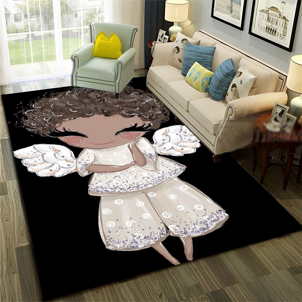3D Cute Ballet Girl Ballerina Fairy Cartoon Carpet Rug for Home Living Room Bedroom Sofa Doormat Decor,Child Non-slip Floor Mat