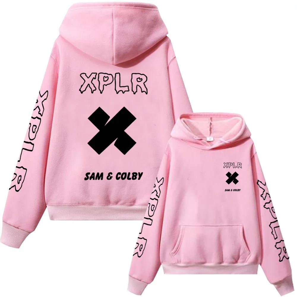 2025 nueva sudadera Xplr Sam and Colby Chainlink Merch ropa deportiva estampada en forma de corazón para hombre y mujer jersey de manga larga