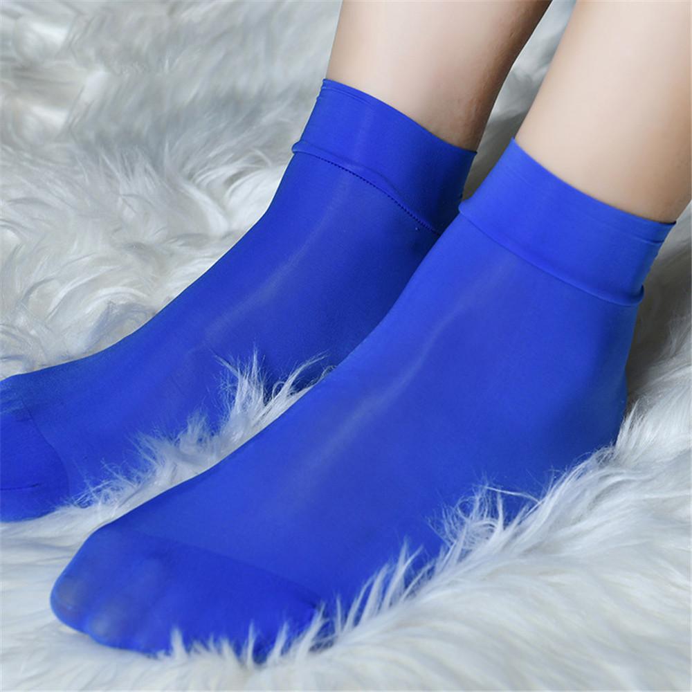 Sexy 8D 912 PIN Short Socks Oil Glossy Ultra-Thin Stockings Silk Knee High Socks Candy Color Shiny Long Socks Lingerie Elastic