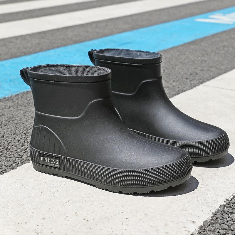 British short women's rain boots fashionable outdoor rain shoes wading shoes thickened waterproof shoes non-slip flat women's water shoes rubber shoes
