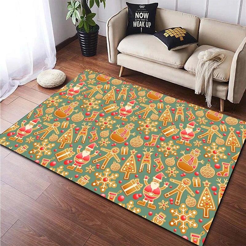 Weihnachten HD-bedruckter großer Teppich, Teppich für Wohnzimmer, Schlafzimmer, Sofa-Dekoration, rutschfeste Fußmatten, Dropshipping Alfombras