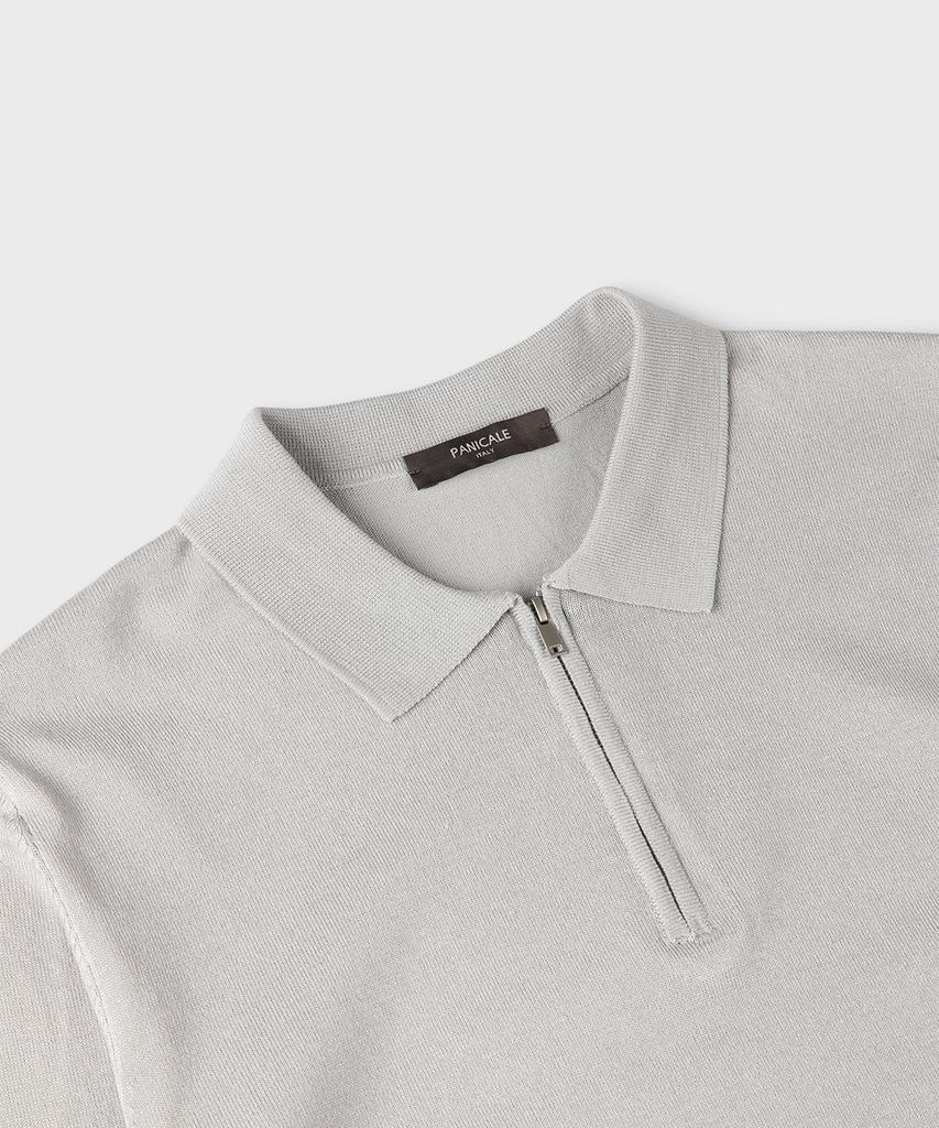 PANICALE Gray Half-Zip Polo Knit (Type B)