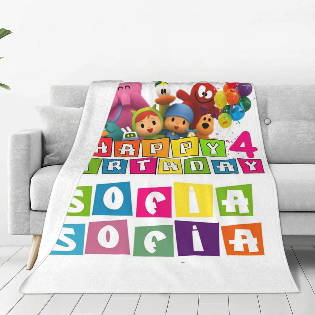P-POCOYO Elly Pato Fred Lula Sleepy Bird (2) Blanket Quality Warm Soft Throw Blanket Spring Picnic Bedroom Novelty Bedspread