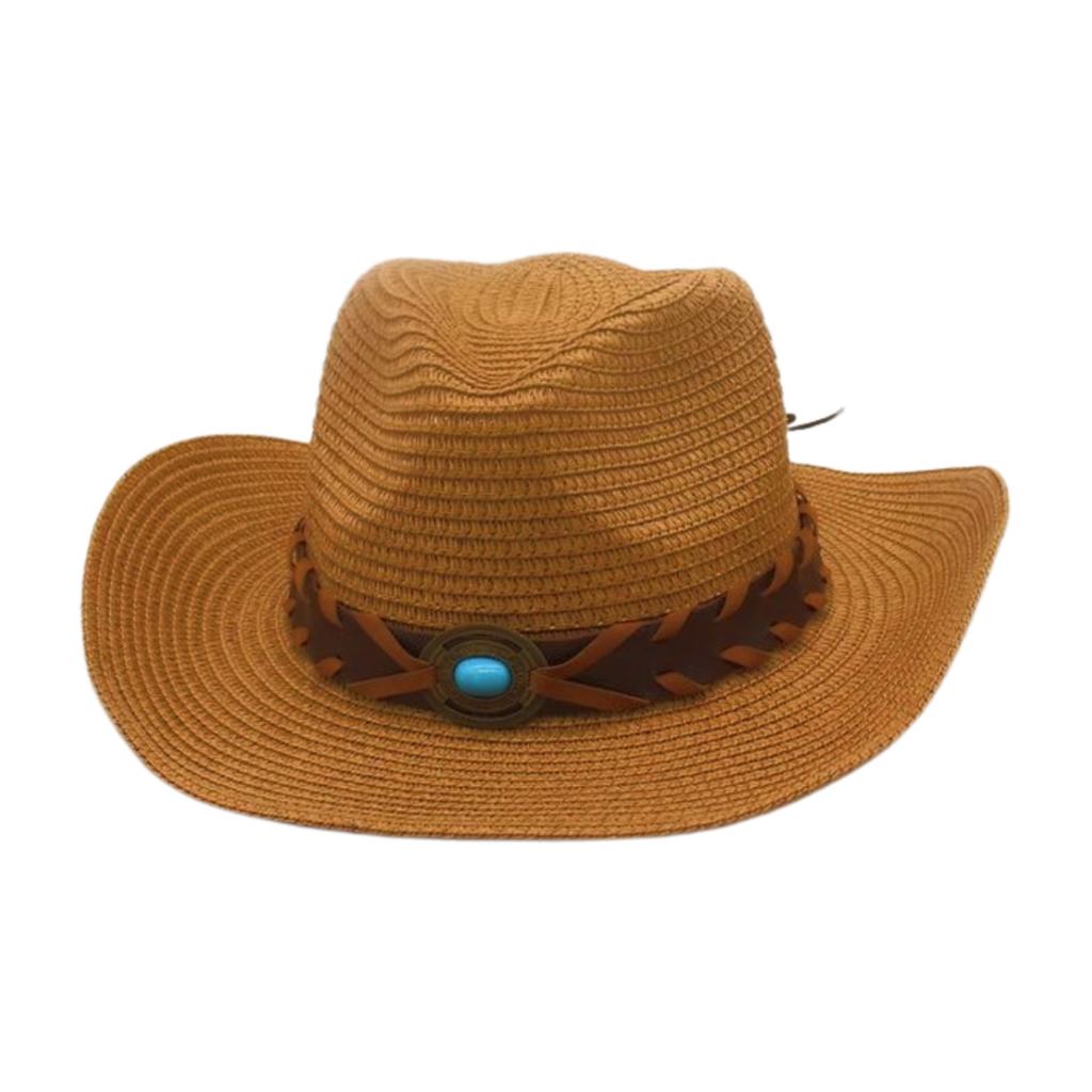 Premium Prärie Cowboyhut Sonnenschutz Sonnenhut Reise Strand Stroh Berühmter Strohhut