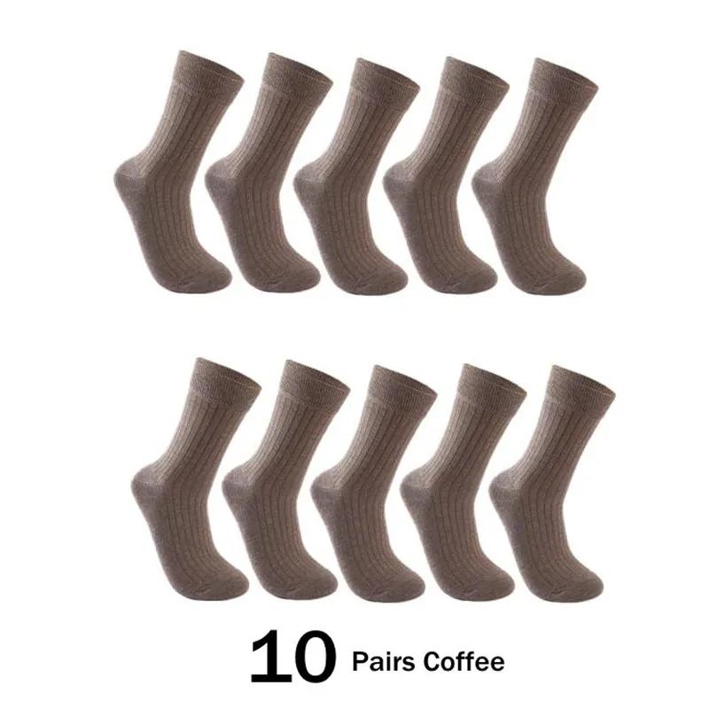 10 párů/sada Pánské ponožky Bavlna Dlouhé Business Vysoce kvalitní tlusté teplé ponožky na podzim Zima Pánské zateplené