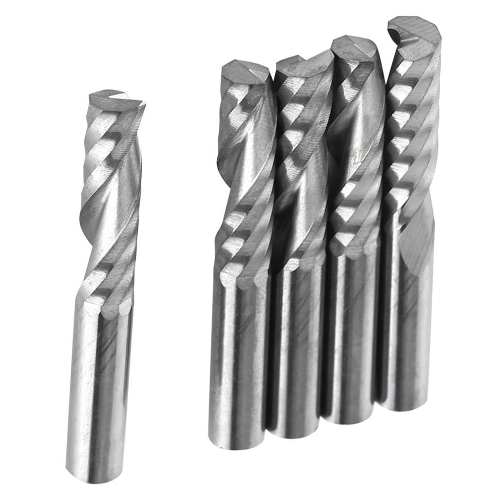 5pcs 6mm Shank Tungsten Carbide Single Flute End Mills Spiral Cutters CNC Milling Bits