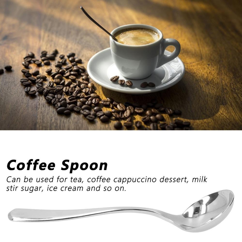 Slender Long Handle Milk Froth Spoon Polished Surface Metal Spoon Milk Powder Stirring серебряный