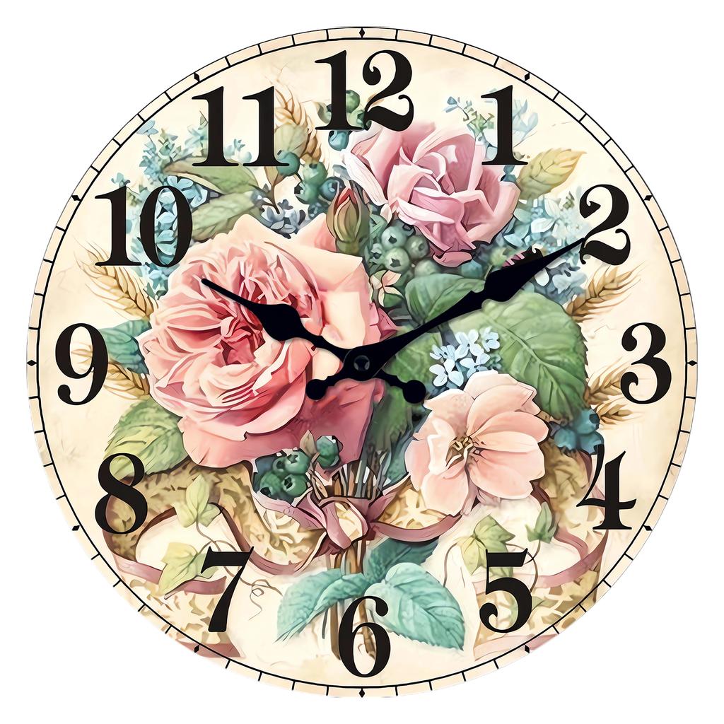 High-Quality Light High-Quality Luxury High-Quality Floral High-Quality Pattern High-Quality Wooden High-Quality Wall High-Quality Clock