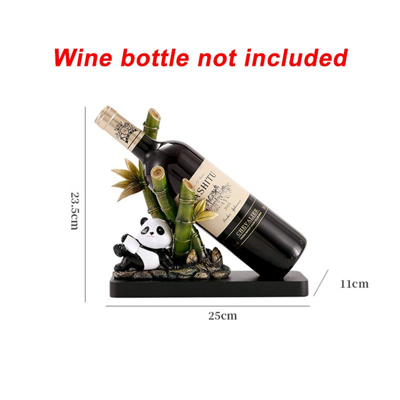 New Cartoon Panda Bamboo Wine Rack Ornament Living Room Entrance Wine Cabinet TV Cabinet Decoration Housewarming Birthday Gift
