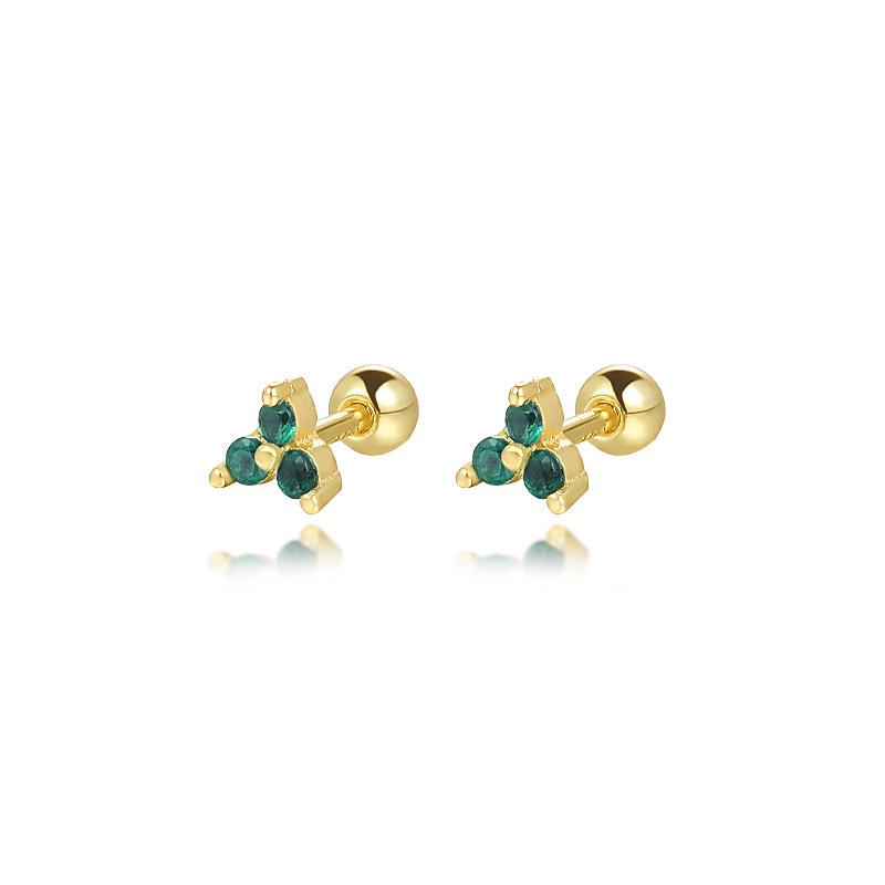 

925 Sterling Silver Cartilage Stud Women s Earrings Zircon Flower Ear Lobe Tragus Helix Lip Rings Jewelry