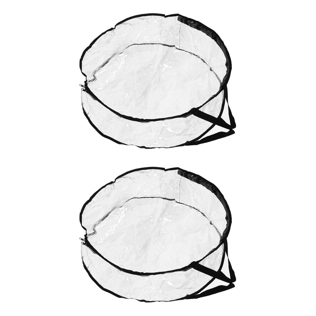 Wreath Storage Container Transparent Round Storage Bag Black Edge PVC Heavy Duty Storage Bag2PCS