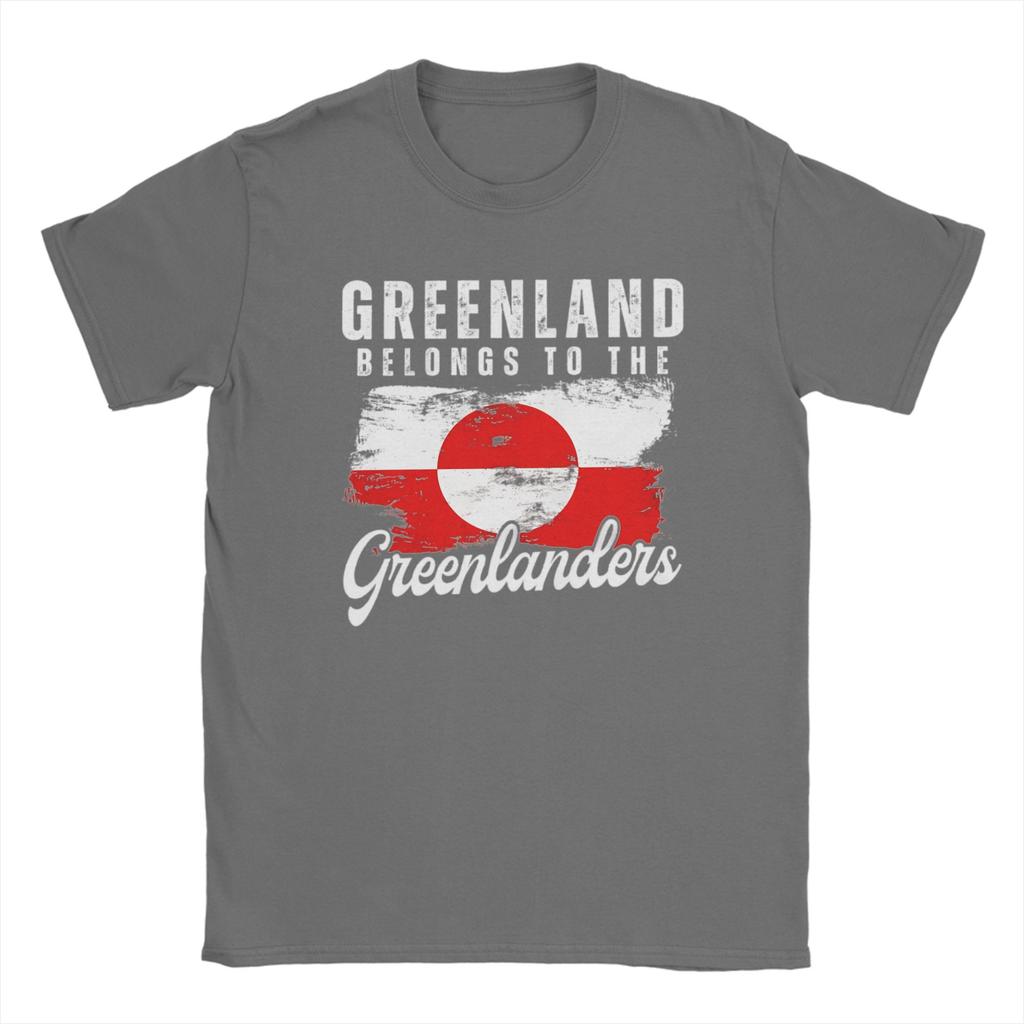 Mens Greenland Flag  T Shirt  Pure Cotton Clothes Funny Short Sleeve Crewneck Tees Original TShirt