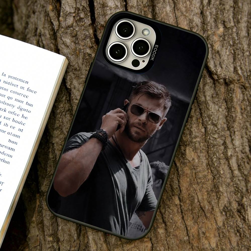 

Chris Hemsworth Phone Case For iPhone 17,16,15,14,13,12,11 Plus,Pro Max,XS,Colored Silver Plated Inside Cover iPhone17ProMax