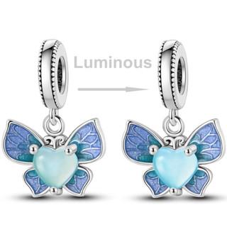 Glow In The Dark Firefly Charm Bead Fit Necklace Bracelet 925 Silver Chameleon Pendant Beads Women DIY Jewelry Making
