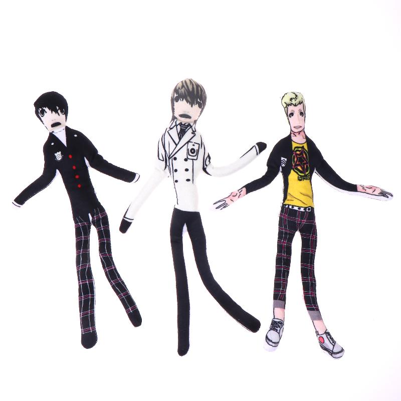 Game Persona Cosplay Doll Amamiya Ren Ryuji Sakamoto Akechi Goro Cosplay Plush Cotton Doll Twistable Shape Stuffed Doll Toy Gift