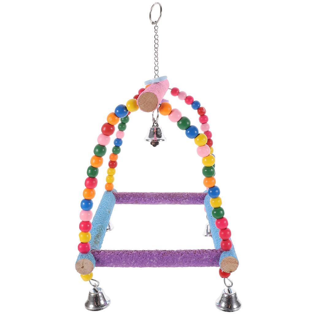 1Pcs Parrot Swing Stand Ladder Bright Color Hanging Playground Chewing Adventure Supplies for Cockatiels Parakeets Small Birds