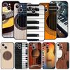 Music Instrument Guitar Piano Luxury Phone Case For iPhone 11 14 15 Pro MAX 12 13 Mini 7 8 Plus X XR XS SE Silicone Cover Funda