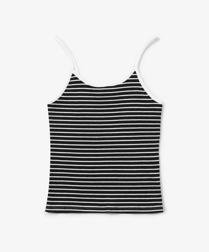 Solteuaenchokollis Striped Sleeveless Rib Knit Black 4W2321006