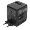 Universal Travel Adapter Wall International Charger with USB C Ports 8A USB Ports for USA    Black