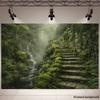 Enchanted Jungle Banner with Lush Ferns and Ivy Photo Booth Background Cloth