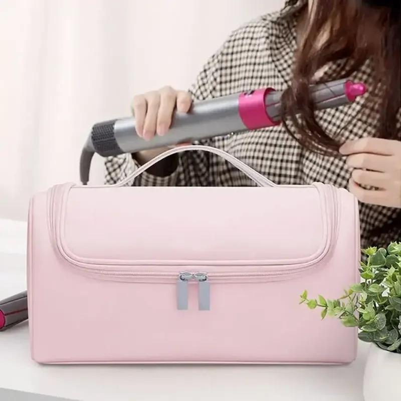Hideable Hanging Hook Hair Dryer Case Portable Non-slip Hair Tools Pouch Waterproof Large Capacity Curling Iron Storage Bag