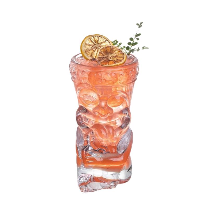 Tiki Glass Cups Tiki Mugs Cocktail Glasses Cup Creative Hawaiian Cocktail Cups Funny Cup Beer Beverage Glass Bar Accessories