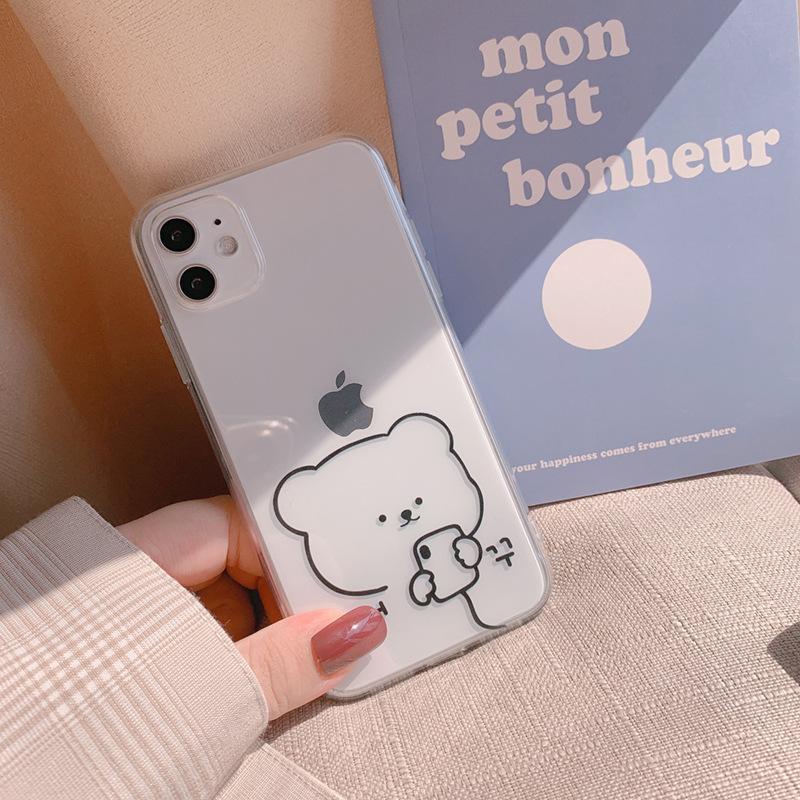 Simple Bear Case for iPhone 14 iPhone 15 iPhone 16 Pro Max