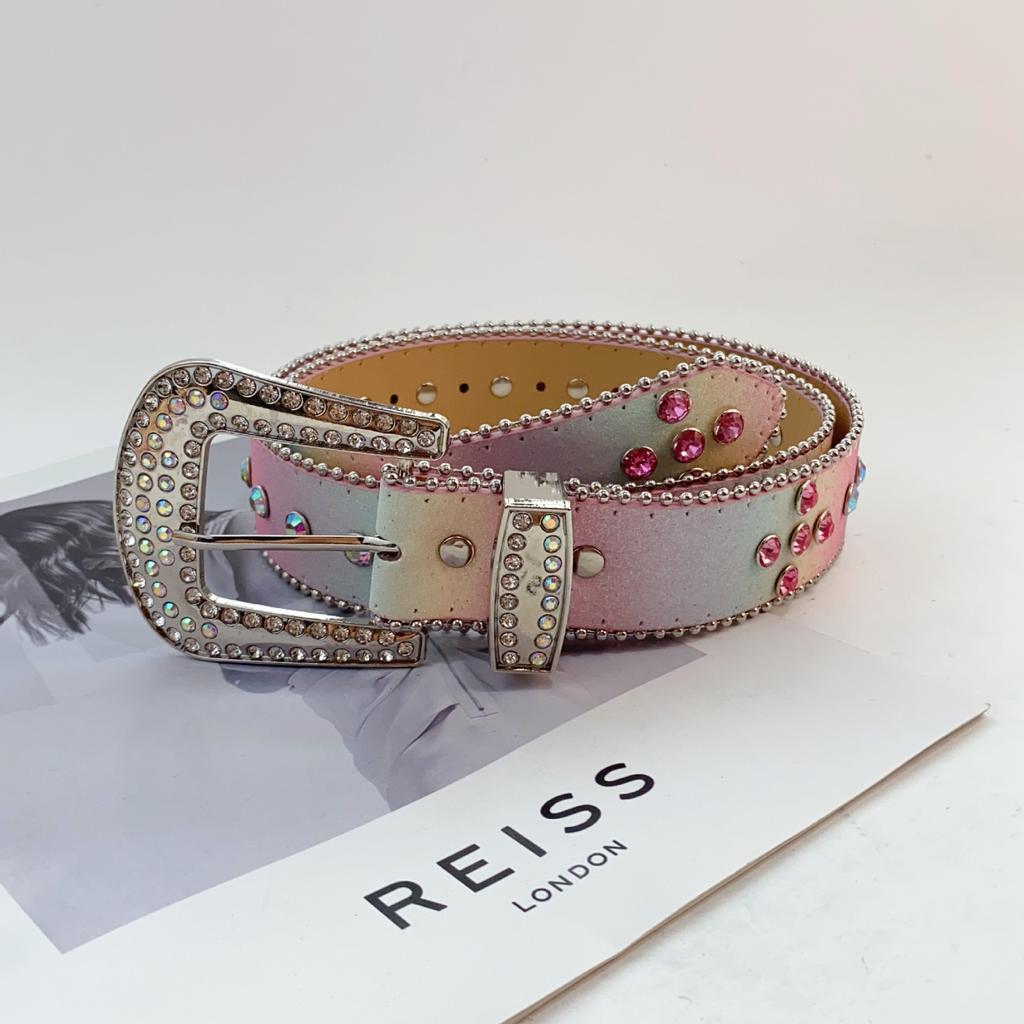 Rhinestone Belt Women'S Decorative Belt Accessories Summer Belt Sequins Color Niche With Jeans Belt
