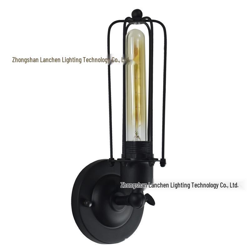 European Retro Decorative Wall Lamp for Hallways and Corridors - Iron Art Industrial Style Mirror Front Cafe Lighting
