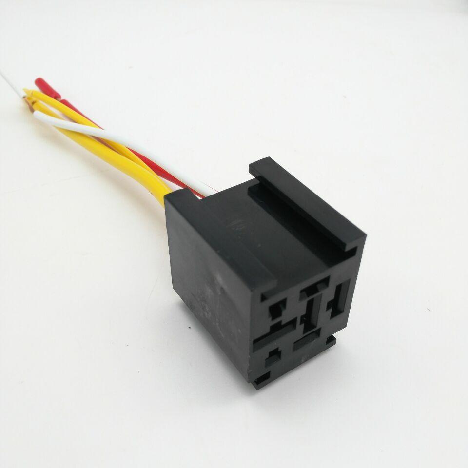 40A 80A 4 5 Pin Automotive Relay Socket Harness Connector  Relay Base Seat for 12V 24V 4Pin 5Pin Auto Relay