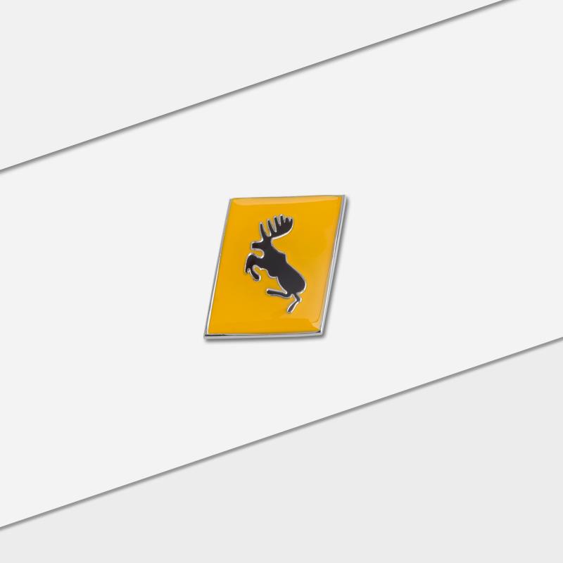Hüpfender Elch Schwedische Flagge Elchkörper Emblem Styling 3D Metallaufkleber Kofferraumaufkleber