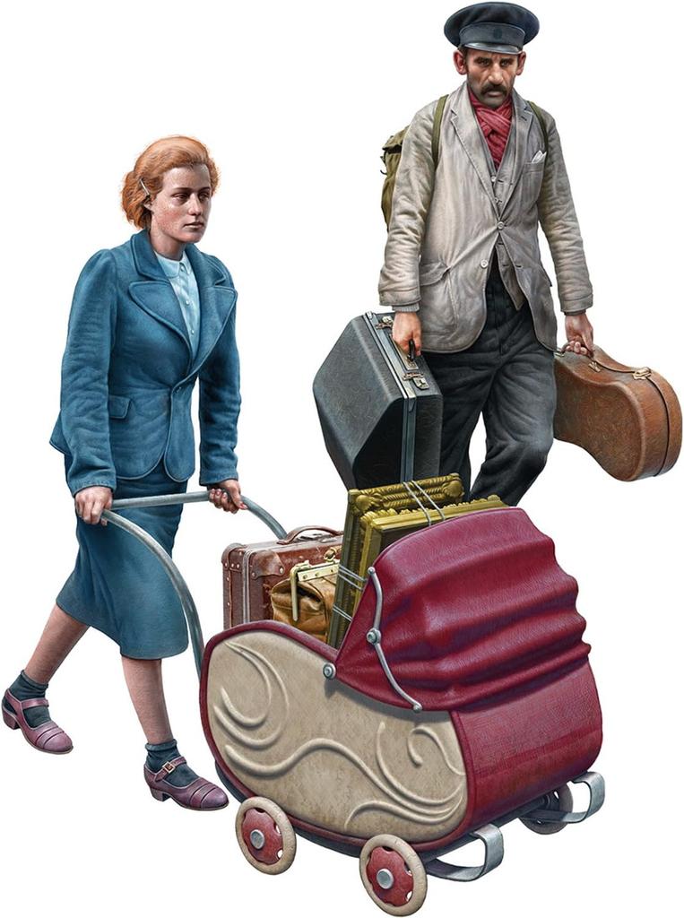 Miniart Refugee Musician Family Plastic Model MA38084 1/35