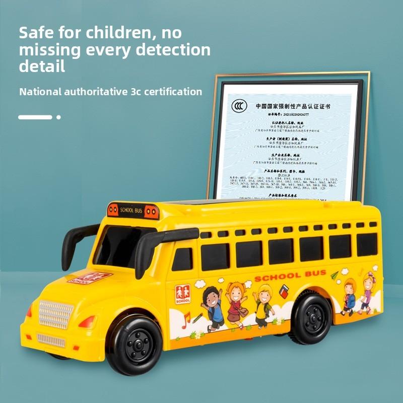 Childrens Police Car School Bus Toy Car With Inertia Motion And Lights For Boys Play