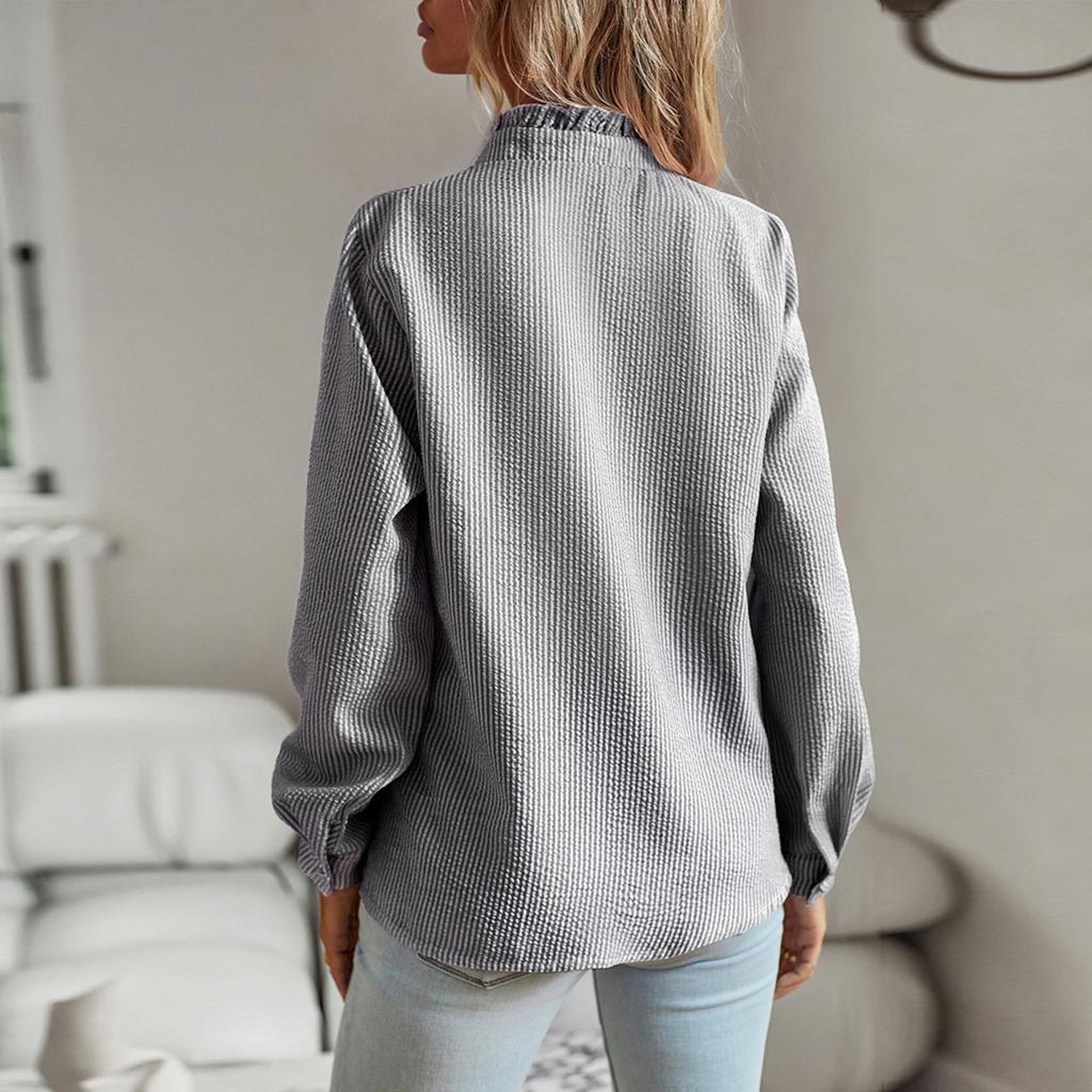 Women's Fashion Cardigan Ruffled Long Sleeve Shirt Top