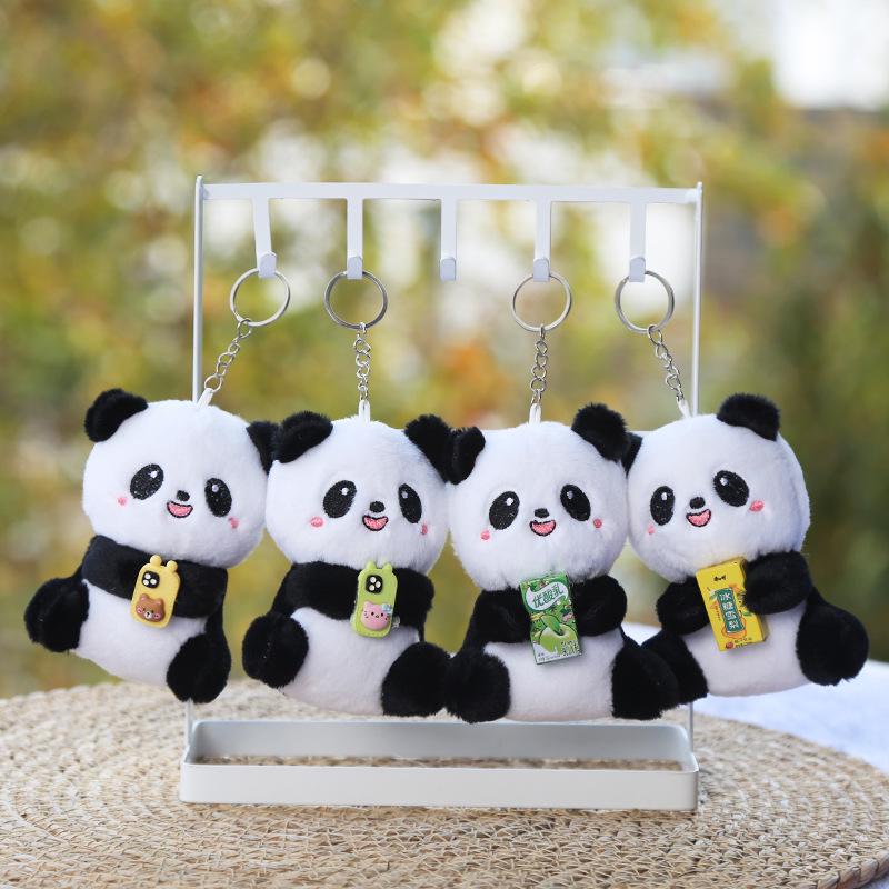 Adorable Panda Claw Machine Pendant Plush Backpack Keychain Doll
