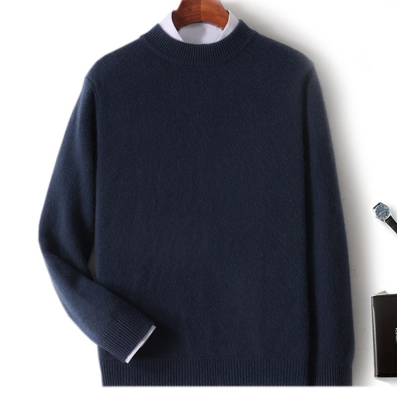 New cashmere sweater thickened semi-turtleneck pullover sweater with cashmere sweater men's inside
