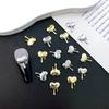 10Pcs/Bag Alloy Lava Love Nail Art Jewelry Gold Silver 3D Diy Nails Accessories Professional Supplies Metallic Heart Decorations